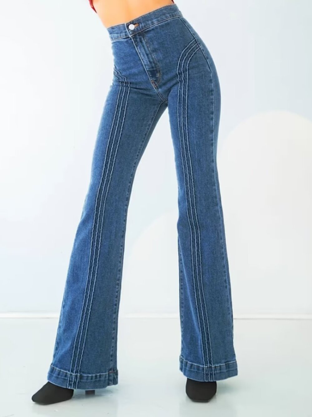 Revice Roller Girl Flares, blue denim